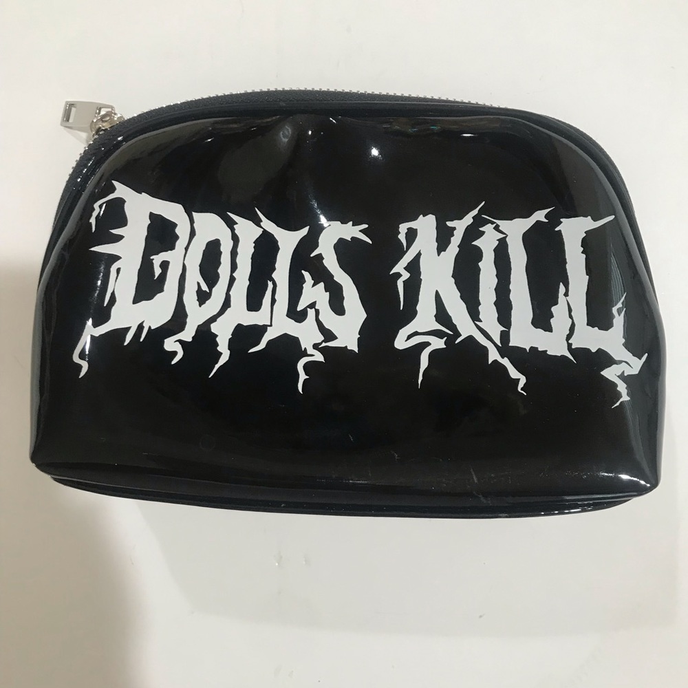 DOLLS KILL makeup bag 7x5 black NEW
